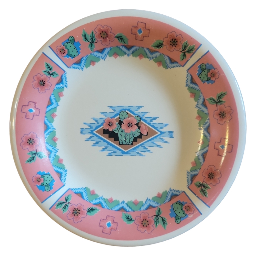 1 Vtg Rim Soup Bowl Sedona Spring Tabletops Unlimited Cactus Blooms Desert